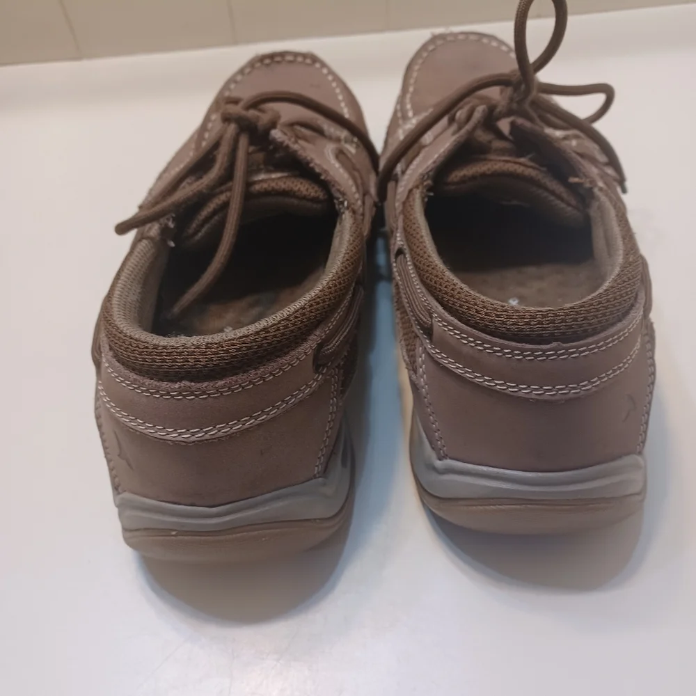 Rugged Shark Leather Mens Lace Up Brown Chunky Boat Athleisure Shoes 9M